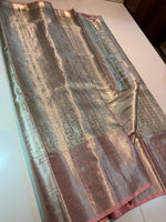 Load image into Gallery viewer, Classic Silver &amp; Pink Bridal Elegance Kanchipuram Handloom Silk Saree SS26294
