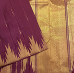 Load image into Gallery viewer, Classic Garnet Red 1gm Zari Temple Border Elegance Kanchipuram Handloom Silk Saree SS28640
