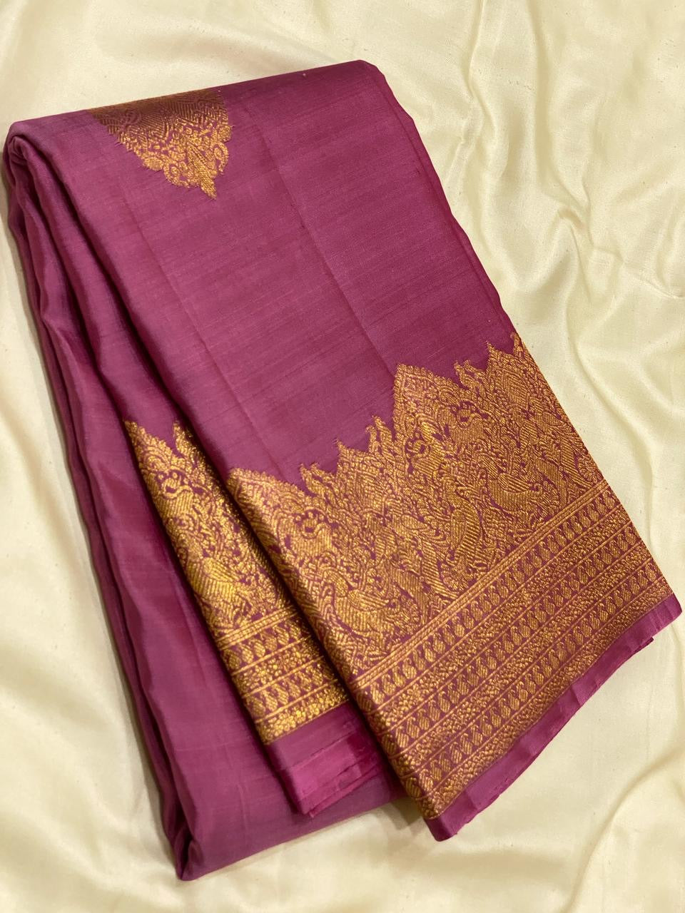 Classic Onion Pink 2gm Zari Bridal Elegance Kanchipuram Handloom Silk Saree SS24518