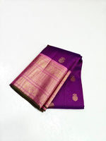 Load image into Gallery viewer, Classic Vadamalli &amp; Deep Baby Pink 2gm Zari Vaira Oosi Bridal Elegance Kanchipuram Handloom Silk Saree SS27114
