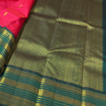 Load image into Gallery viewer, Classic Cherry Red &amp; Bottle Green 2gm Zari Bridal Elegance Kanchipuram Handloom Silk Saree SS28205
