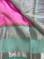Load image into Gallery viewer, Classic Pink &amp; Sea Green Kanchipuram Handloom Silk Saree SS25949
