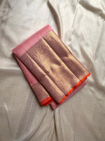 Load image into Gallery viewer, Classic Pastel Pink &amp; Chilly Red 2gm Zari Bridal Elegance Kanchipuram Handloom Silk Saree SS26271
