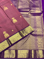 Load image into Gallery viewer, Classic Dusky Rose &amp; Vadamalli 2gm Zari Kanchipuram Handloom Silk Saree SS25988
