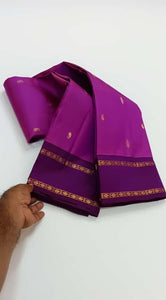 Classic Lavender & Purple 2gm Zari Rettai Kanchipuram Handloom Silk Saree SS26517