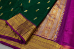 Load image into Gallery viewer, Bottle Green &amp; Wine Red Elegance Kanchipuram Handloom Silk Saree SS20652
