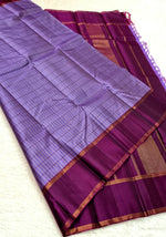 Load image into Gallery viewer, Classic Lavender &amp; Plum 2gm Zari Korvai Elegance Kanchipuram Handloom Silk Saree SS24031
