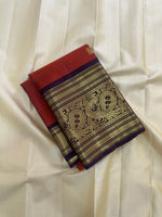Load image into Gallery viewer, Classic Burnt Orange &amp; Dark Espresso Brown 2gm Zari Kanchipuram Handloom Silk Saree SS26636
