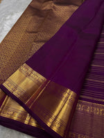 Load image into Gallery viewer, Classic Berry Plum Elegance Kanchipuram Handloom Silk Saree SS24544
