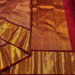 Load image into Gallery viewer, Classic Brick Maroon 2gm Zari Bridal Elegance Kanchipuram Handloom Silk Saree SS26265
