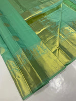 Load image into Gallery viewer, Pastel Sea Green Elegance Kanchipuram Handloom Silk Saree SS23776
