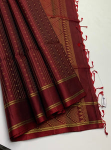 Classic Brown Elegance Handloom Soft Silk Saree SS25659