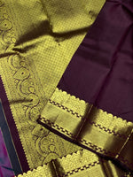 Load image into Gallery viewer, Classic Jam Purple &amp; Plum 2gm Zari Kanchipuram Handloom Silk Saree SS25986
