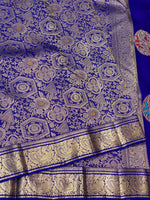 Load image into Gallery viewer, Classic Royal Blue 3gm Zari Elegance Kanchipuram Handloom Silk Saree SS23601
