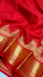 Load image into Gallery viewer, Classic Chilli Red 2gm Zari Bridal Elegance Kanchipuram Handloom Silk Saree SS27541
