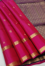 Load image into Gallery viewer, Classic Magenta &amp; Violet Elegance Handloom Soft Silk Saree SS26456
