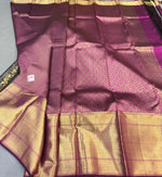 Load image into Gallery viewer, Classic Wine Red Bridal Elegance Kanchipuram Handloom Silk Saree SS23594
