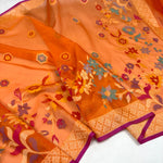 Load image into Gallery viewer, Classic Fanta Orange Banarasi Katan Elegance Handloom Silk Saree SS28587
