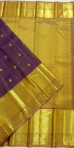 Classic Vadamalli Purple 2gm Zari Vaira Oosi Bridal Elegance Kanchipuram Handloom Silk Saree SS24462