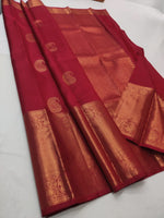 Load image into Gallery viewer, Classic Berry Red Elegance Kanchipuram Handloom Silk Saree SS20627
