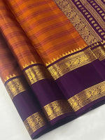 Load image into Gallery viewer, Classic Burnt Orange &amp; Vadamalli 2gm Zari Elegance Kanchipuram Handloom Silk Saree SS27536

