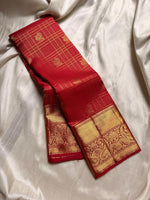 Load image into Gallery viewer, Classic Crimson Red 2gm Zari Elegance Kanchipuram Handloom Silk Saree SS24802
