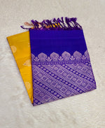 Load image into Gallery viewer, Classic Mango Yellow &amp; Blue Elegance Handloom Soft Silk Saree SS26564
