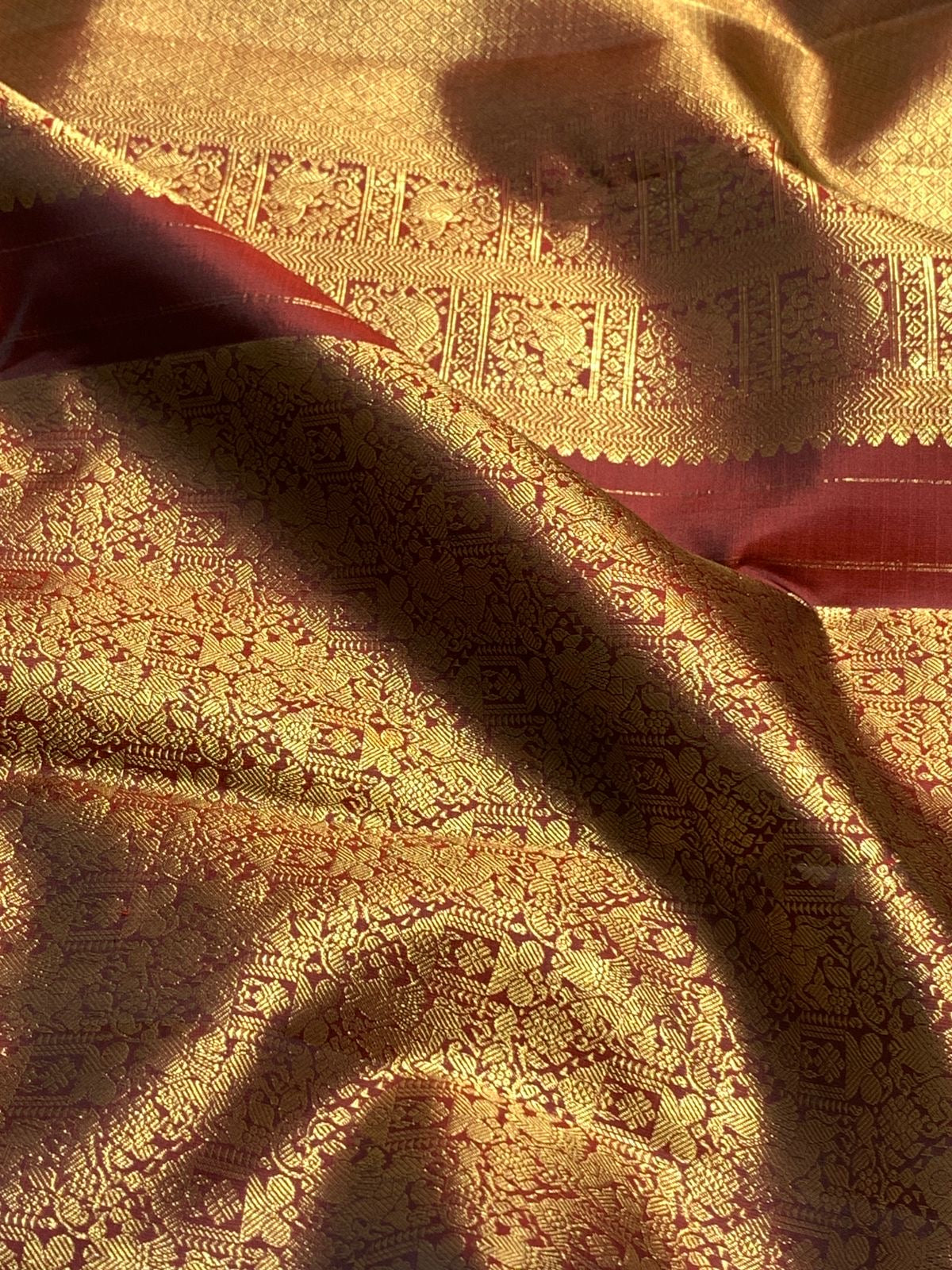 Classic Coffee Brown & Deep Pink 2gm Zari Bridal Elegance Kanchipuram Handloom Silk Saree SS25269