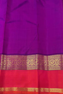 Classic Pastel Cocoa & Purple 2gm Zari Elegance Kanchipuram Handloom Silk Saree SS25194
