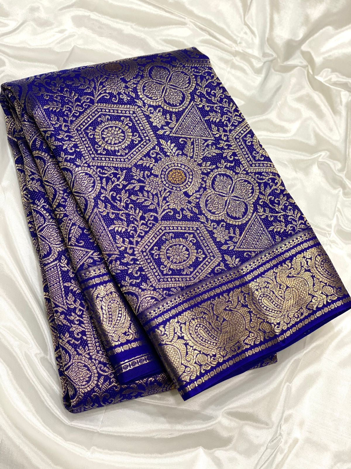 Classic Royal Blue 3gm Zari Elegance Kanchipuram Handloom Silk Saree SS23601