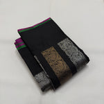 Load image into Gallery viewer, Classic Charcoal Black 2gm Zari Kanchipuram Handloom Silk Saree SS25731
