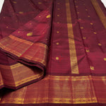 Load image into Gallery viewer, Classic Maroon 1gm Zari Elegance Kanchipuram Handloom Silk Saree SS24770
