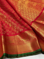 Load image into Gallery viewer, Classic Chilly Red 2gm Zari Bridal Elegance Kanchipuram Handloom Silk Saree SS24269
