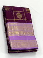 Load image into Gallery viewer, Classic Berry Plum &amp; Lavender 2gm Zari Bridal Elegance Kanchipuram Handloom Silk Saree SS27129
