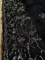Load image into Gallery viewer, Classic Charcoal Black Elegance Chinnon Crepe Chiffon Silk Saree SS25399
