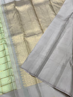 Load image into Gallery viewer, Classic Grey &amp; Lime 2gm Zari Kanchipuram Handloom Silk Saree SS25930
