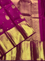 Load image into Gallery viewer, Classic Magenta Purple 2gm Zari Bridal Elegance Kanchipuram Handloom Silk Saree SS25367
