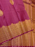 Load image into Gallery viewer, Classic Onion Pink 2gm Zari Bridal Elegance Kanchipuram Handloom Silk Saree SS24518
