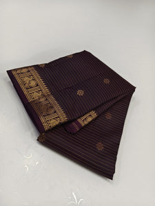 Classic Dark Chocolate Elegance Kanchipuram Silk Saree SS23944