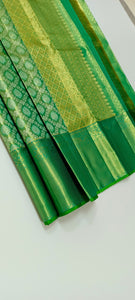 Classic Sea Green Elegance Kanchipuram Handloom Silk Saree SS24818