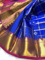Load image into Gallery viewer, Classic Robin Blue &amp; Purple 2gm Zari Elegance Kanchipuram Handloom Silk Saree SS25364
