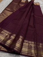Load image into Gallery viewer, Classic Berry Plum Kanchipuram Handloom Silk Saree SS25912
