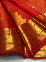 Load image into Gallery viewer, Classic Chilli Red 2gm Zari Elegance Kanchipuram Handloom Silk Saree SS27498
