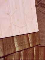 Load image into Gallery viewer, Classic Pastel Pink &amp; Plum 2gm Zari Elegance Kanchipuram Handloom Silk Saree SS28590
