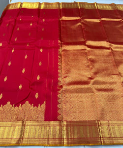 Classic Chilli Red 2gm Zari Bridal Elegance Kanchipuram Handloom Silk Saree SS26016