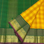 Load image into Gallery viewer, Classic Mango Yellow &amp; Forest Green 1gm Zari Korvai Bridal Elegance Kanchipuram Handloom Silk Saree SS28213
