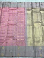 Load image into Gallery viewer, Classic Pink &amp; Cocoa 2gm Zari Kanchipuram Handloom Silk Saree SS25932
