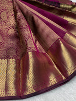 Load image into Gallery viewer, Classic Wine Red 2gm Zari Bridal Elegance Kanchipuram Handloom Silk Saree SS28197
