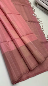 Classic Dusky Rose & Biscuit Elegance Handloom Soft Silk Saree SS24430