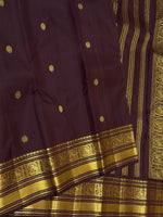 Load image into Gallery viewer, Classic Dark Espresso Brown 2gm Zari Vintage Elegance Kanchipuram Handloom Silk Saree SS27662
